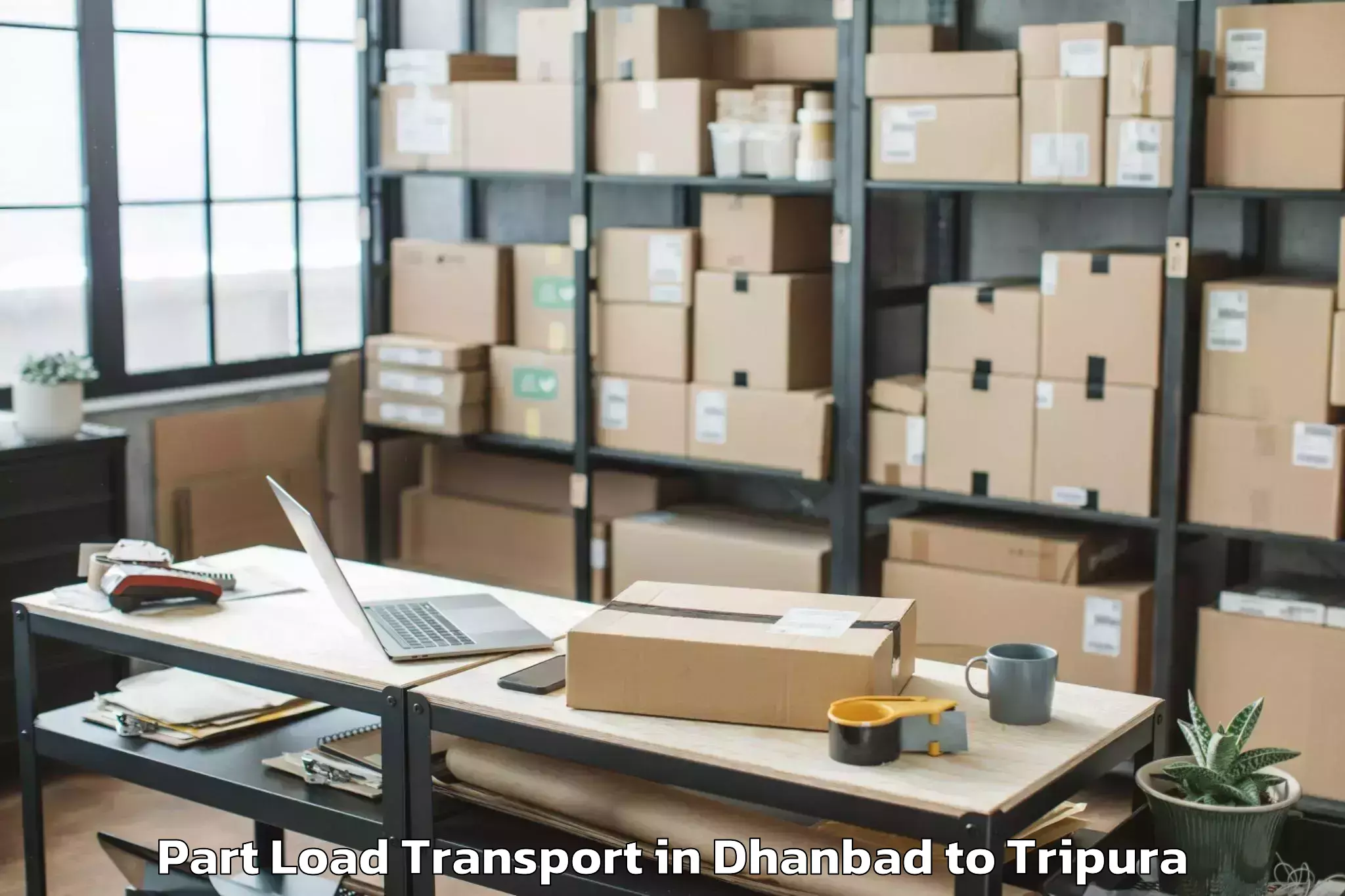 Book Dhanbad to Melaghar Part Load Transport Online